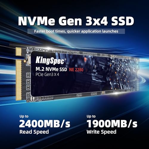 KingSpec 1TB NN900S M.2 NVMe SSD Internal Drive 2280 Up to 2400MB/s