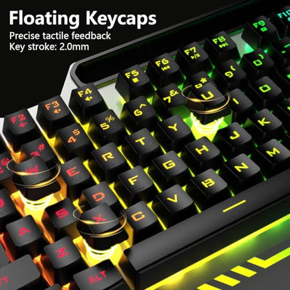 AULA 17.5" T102 Wired Membrane Keyboard and Mouse Combo USB-A QWERTY Compatible with Windows and MacOS
