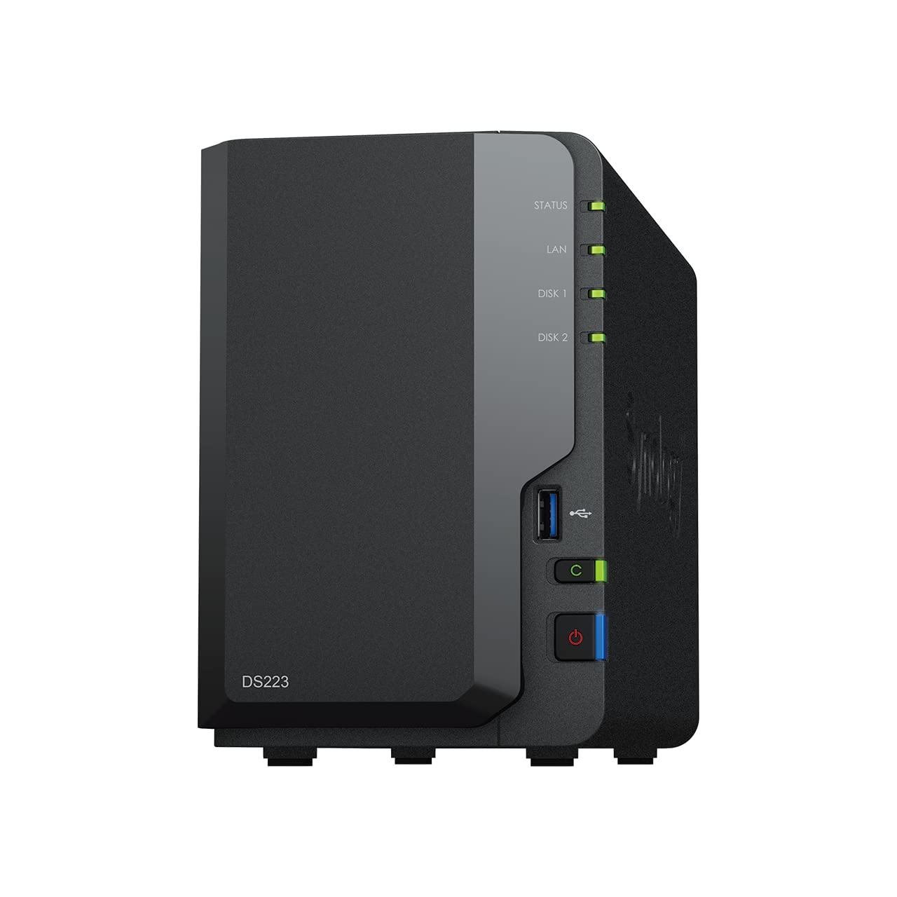 Synology 24TB DS223 DiskStation NAS Device - Realtek RTD1619B Quad-Core, 2GB RAM, 1x RJ-45 1GbE LAN-Port