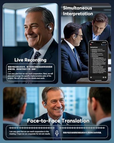 Paekole 2 x AI Translation Earbuds YYK-Q16-1 Wireless Charging Case Black
