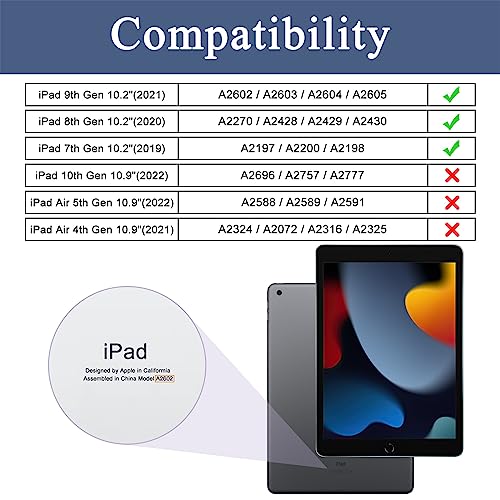 Soke 10.2 Inches 10.2QBH23-Black Solid Case for iPad 9th/8th/7th Generation