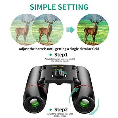 POLDR 12X25 Compact Binoculars 12x Magnification 25mm Objective Lens Waterproof