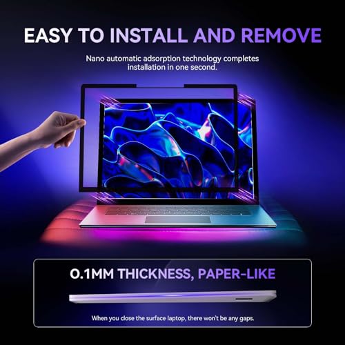 BROPGOD 13.5 Inch Surface Laptop Privacy Screen Filter - High Clarity Screen Protector with Anti-Glare, Anti-Fingerprint, and Scratch Resistant Features