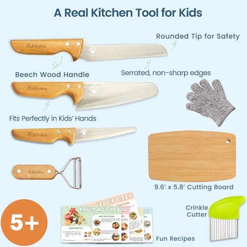 Kibbidea 11-Piece Kids Knife Set KFWC 10.83 x 8.78 x 1.89 inches 1.94 pounds