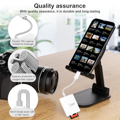 VIVID TECH 3.5" x 1.2" x 0.5" SD+microSD(TF) US Reader Dual Card Slots High Speed Transfer USB Type C Reader