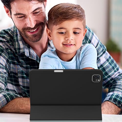 ZryXal iPad Pro 11-Inch Case (M5) 2025/M4 2024 Model Numbers: A3357, A3358, A3359, A2836, A2837, A3006 Trifold Stand Smart Cover, Solid Black