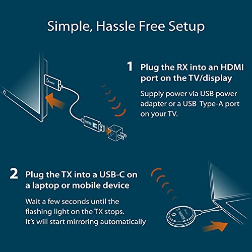 j5create JVAW62 1080p USB-C to HDMI Compact Wireless Display Transmitter and Receiver