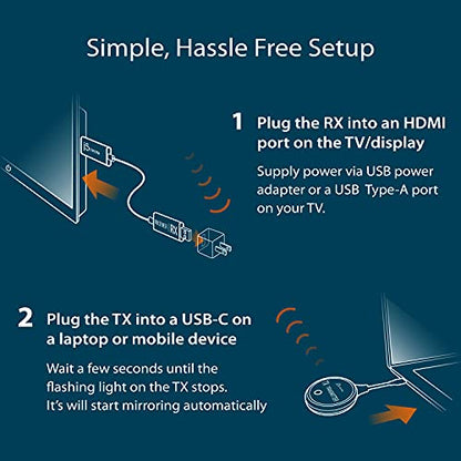 j5create JVAW62 1080p USB-C to HDMI Compact Wireless Display Transmitter and Receiver