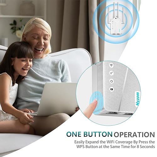 Yammoya WiFi Extender 7.44" x 3.78" x 2.24" Dimensions, 6.4 oz Weight, ASIN: B0GR5WTNV7, 2026 Model, Whole Home Internet Repeater