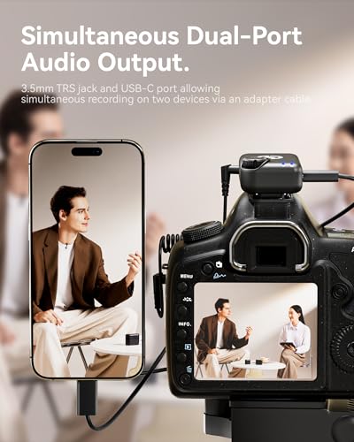 Hollyland 3.93x0.79x1.06in LARK M2S Omnidirectional Wireless Lavalier Microphone for iPhone/Camera/Android/PC