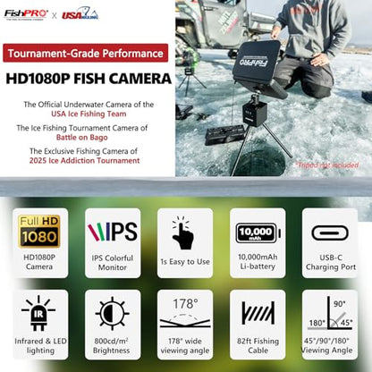 FishPro 7'' No.1 HD1080P Underwater Camera with 10,000mAh Rechargeable Battery