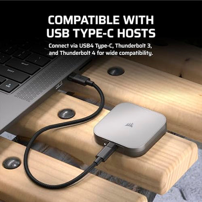 Corsair 2TB CSSD-EX400U2TB Compact External SSD USB4 Thunderbolt 3.2 Gen 2