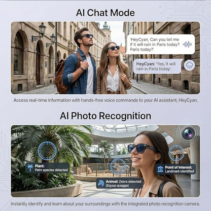 MNVOEQ Smart Glasses 3840 x 2160 Resolution Black Modern Wearable Tech
