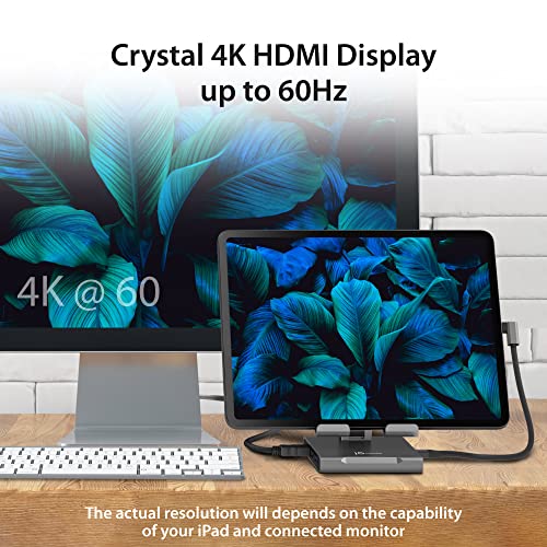 j5create 4.92 x 3.94 x 1.42 inches 4K60 HDMI, 2 x USB-A 5Gbps, 100W PD Charging, microSD/SD Card Reader, 3.5mm Audio Jack (JTS224)