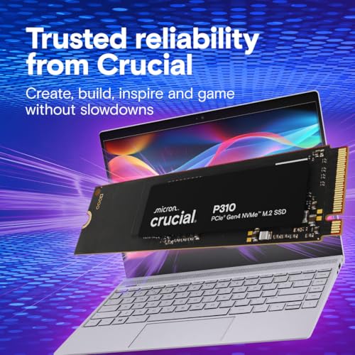 Crucial 1TB CT1000P310SSD801 SSD PCIe Gen4 NVMe M.2 2280 Up to 7100MB/s Read 6000MB/s Write