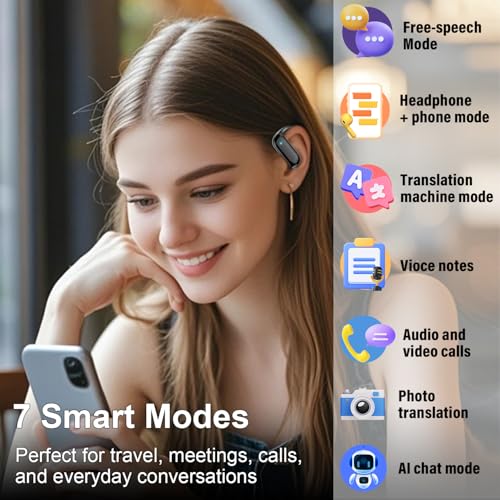 DUSONLAP E6 Translation Earbuds Ear-Canal Design Wireless Bluetooth 5.4