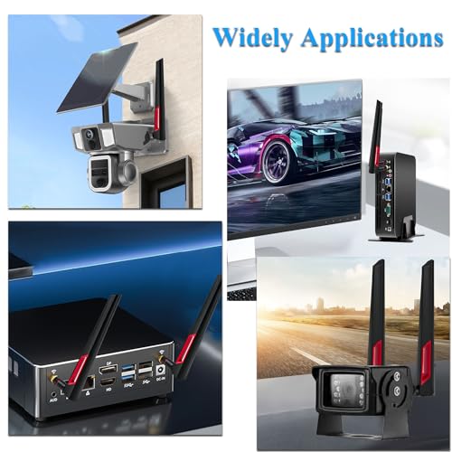 Stemedu 2pcs 12dBi Dual Band WiFi Antenna for Wireless Applications