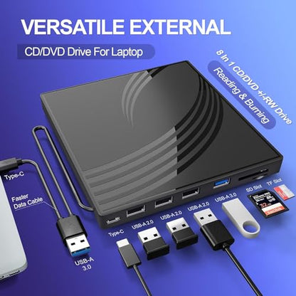 BPAKDU External Portable CD/DVD Drive Model B31-Y2 USB 3.0 Ultra Slim