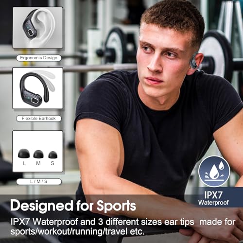 Aptkdoe HD65 Wireless Earbuds Bluetooth 5.4 Active Noise Cancellation Sports Earphones