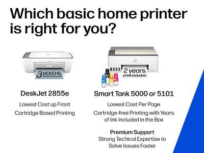 HP DeskJet 2855e Wireless All-in-One Printer Model 588S5A 4800x1200 dpi Color Inkjet