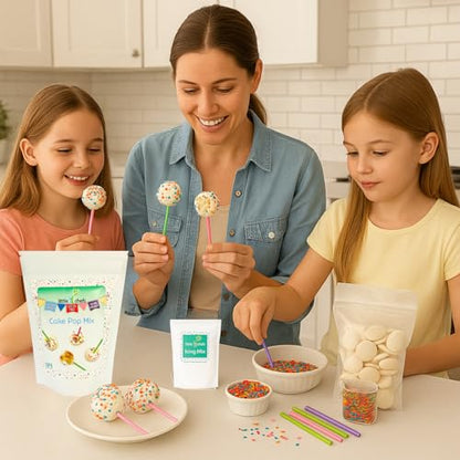 Little GF Chefs 12 Count Confetti Cake Pop Kit DIY Baking Supplies for Kids