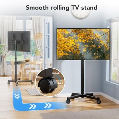 AX WABER 23-60 Inch AX1005TBM Black Floor Mount TV Stand