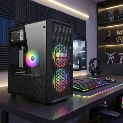 STGAubron Tower Computer ABR1722, AMD Ryzen 5 5500, 3.6GHz Max, GeForce RTX 3050 6G, 16GB DDR4, 512GB SSD, WiFi 6, Bluetooth 5.2, Windows 11 Home