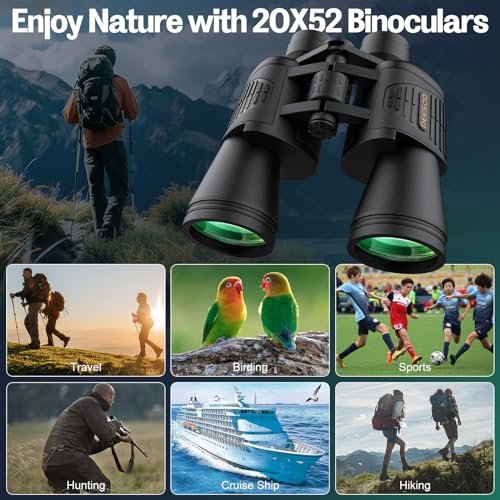 deesoo 20x52 HD High Power Binoculars Adult Model deesoo2052 Multilayer Coating Roof Prism Optics