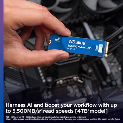 Western Digital 1TB WDS100T4B0E NVMe Solid State Drive SSD - PCIe 4.0, M.2 2280, 5150 MB/s Read Speed, 4900 MB/s Write Speed