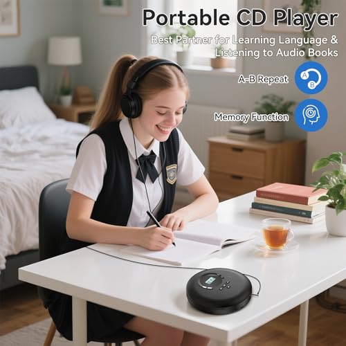 Gueray Portable CD Player 2402 2 Channel Auxiliary Audio CD Player