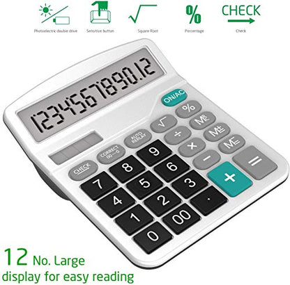 SPLAKS 2-Pack DUAL POWER Engineering/Scientific LCD Calculators - 12 Digits - Battery Powered - Plastic Enclosure