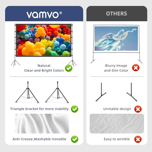 Vamvo 120 Inch M2120 4K HD Floor Mount Projection Screen