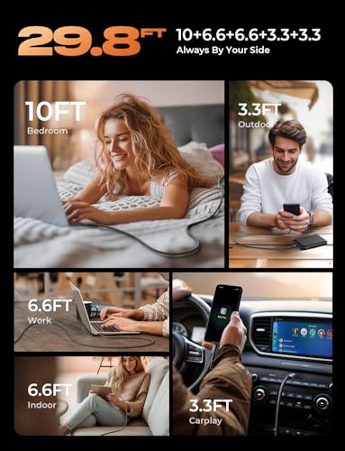 LISEN USB C to USB C Cable 5-Pack 60W 480Mbps Male-to-Male Black