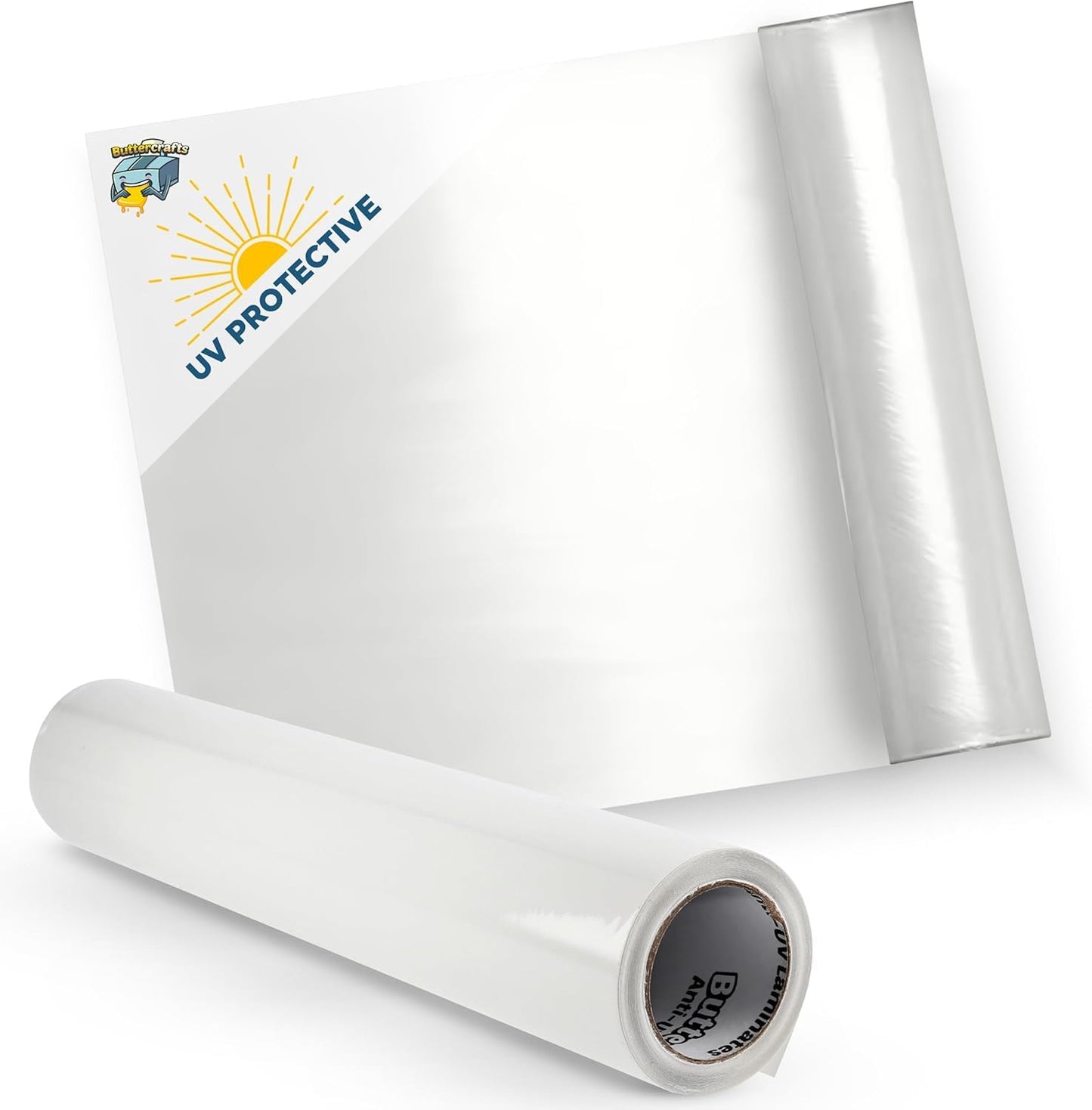 Buttercrafts 12"x15ft BC-UVL-15ft Clear Vinyl Roll Laminating Paper