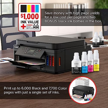 Canon PIXMA G6020 4800 x 1200 Color Inkjet Printer, Wireless, All-in-One
