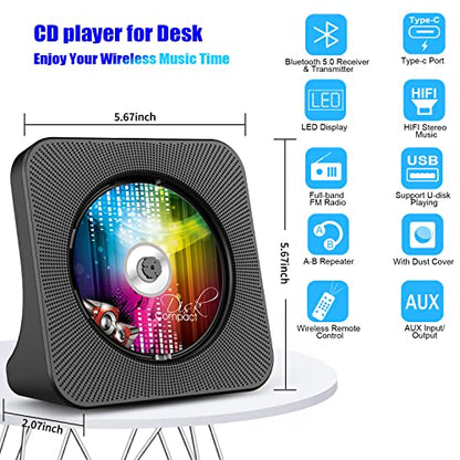 Gueray 7.44x7.44 KC-806 Stereo Bluetooth CD Player