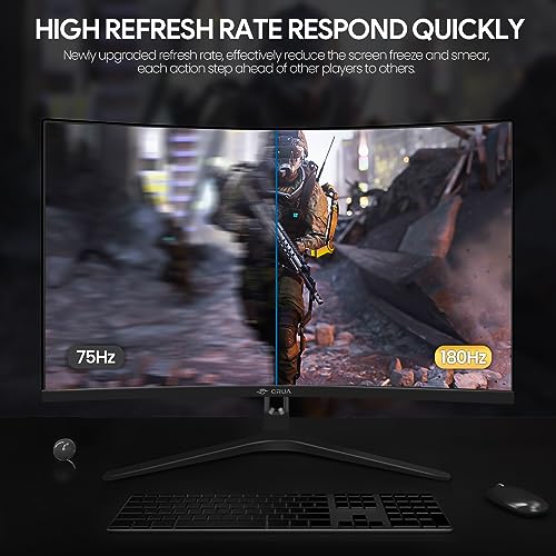 CRUA 27" Curved Monitor CR320QB FHD 1920x1080 180Hz LCD