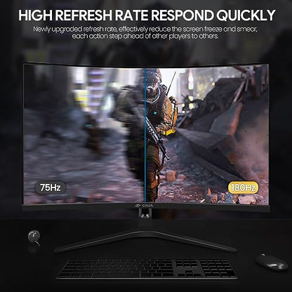 CRUA 27" Curved Monitor CR320QB FHD 1920x1080 180Hz LCD