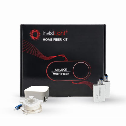 InvisiLight Home Fiber Kit with Media Converters - Model NVSLGHTRSI-D-SCUSCU-1-NAM-W600-40M MEDIA - Indoor - Wired Connection - 40M Fiber Length