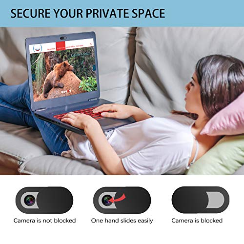 EYSOFT 5 Black B075FCNF4B Webcam Cover | 0.022" Thick | Durable | Webcam Cover Category