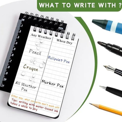 Juehuodaji 4.0 Count Waterproof Notebook System, 3" x 5" Pocket-Sized Format, All-Weather Utility Notepad