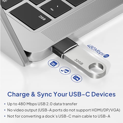 Elebase USB-C Female to Type A Male Adapter (4-Pack)
