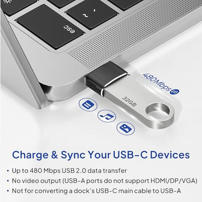 Elebase USB-C Female to Type A Male Adapter (4-Pack)
