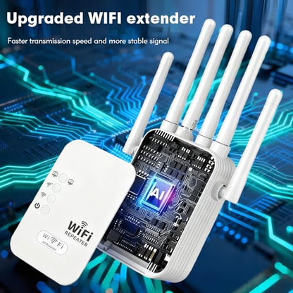 NONENDU 9800 Sq Ft WiFi Repeater 300 Mbps 6 Antennas Wireless Signal Booster