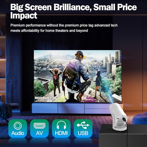 Geylnxng Portable Wireless Mini Projector 1920 x 1080 4K LCD