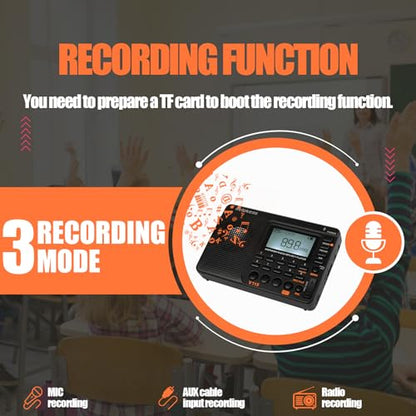 Retekess V115 Digital Radio FAUF9205A AM FM SW Receiver LCD