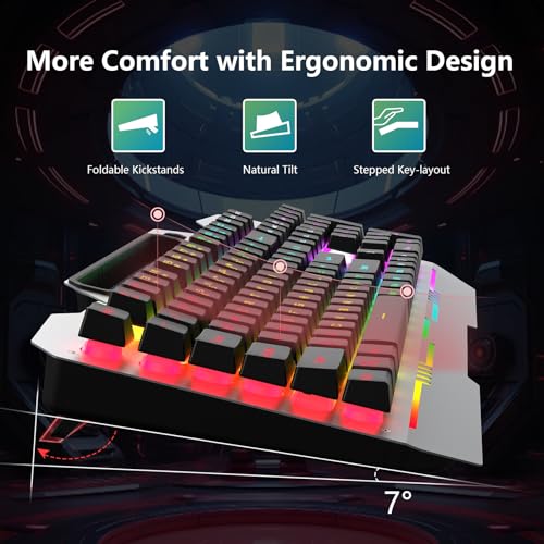 AULA 17.5" T102 Wired Membrane Keyboard and Mouse Combo USB-A QWERTY Compatible with Windows and MacOS