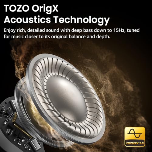 TOZO NC9 Hybrid Active Noise Cancelling Wireless Earbuds, Bluetooth 5.3, 60 Hours Playtime, IPX8 Waterproof, 6 Microphones for Clear Calls