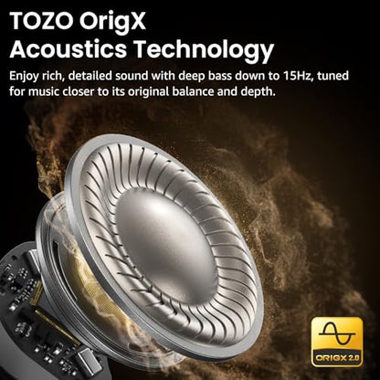 TOZO NC9 Hybrid Active Noise Cancelling Wireless Earbuds, Bluetooth 5.3, 60 Hours Playtime, IPX8 Waterproof, 6 Microphones for Clear Calls