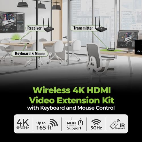 IOGEAR 10 x 10 x 10 inches GW4K60KIT 4K Resolution HDMI Wireless Video Extension Kit